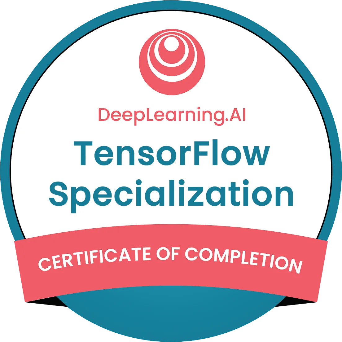 DeepLearning.AI TensorFlow Specialization 2020 Badge