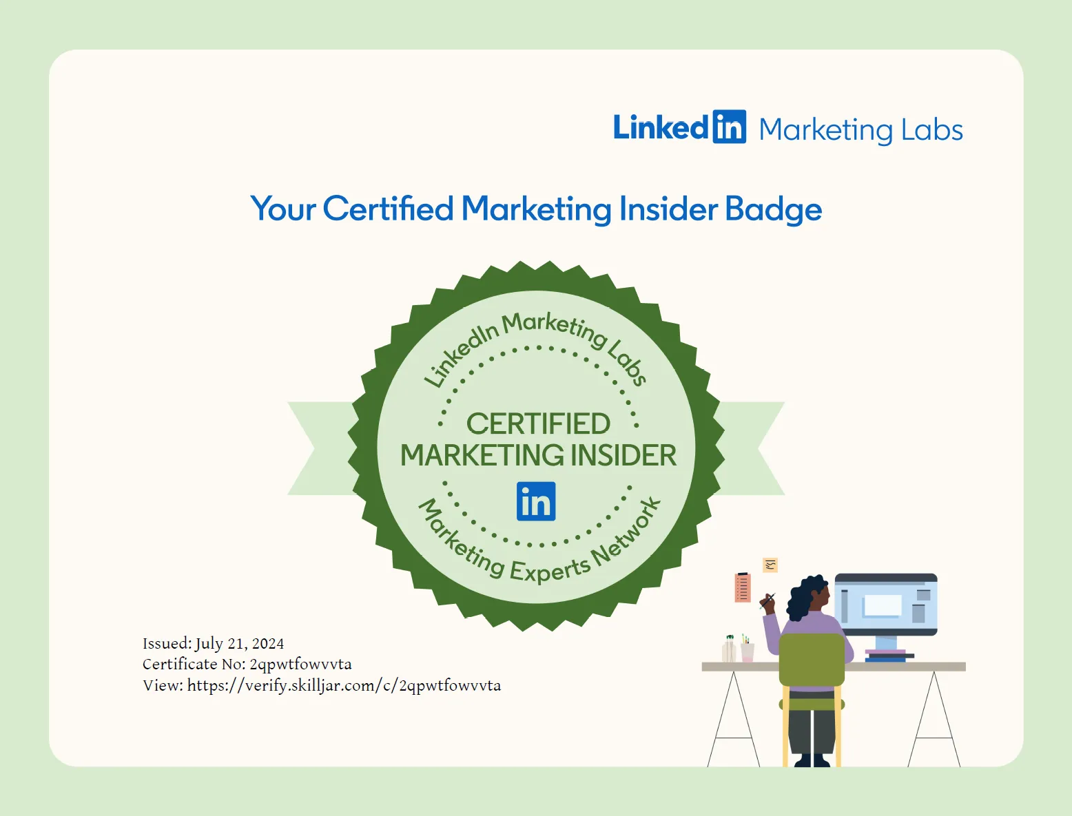 LinkedIn Certified Marketing Insider Certificate