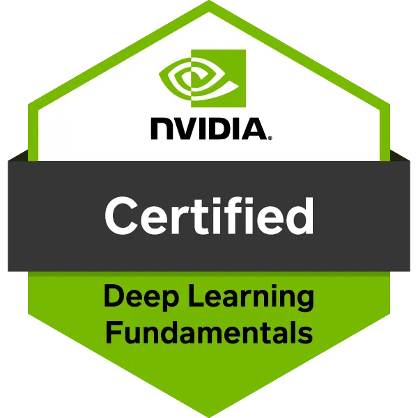 NVIDIA Deep Learning Institute Fundamentals of Deep Learning 2022 Badge